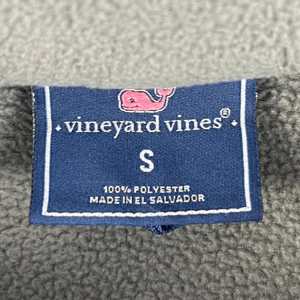 Vineyard‎ Vines Men Small Gray Fleece Full Zip Jacket Contrast Pocket